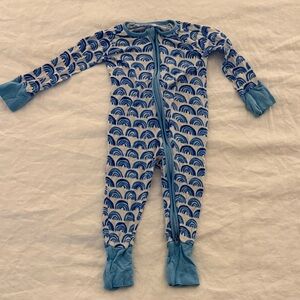 Little Sleepies Light Blue Rainbow Zip Footed One-Piece
